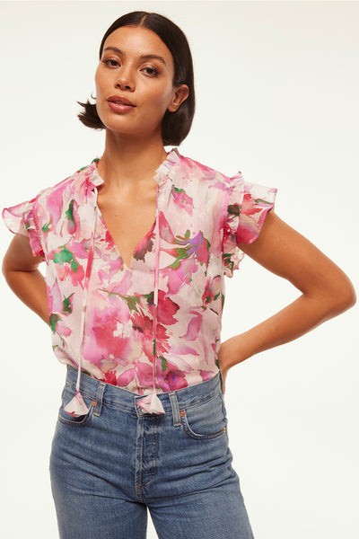 New Anthropologie store MISA Lara Top $295 X-SMALL Pink